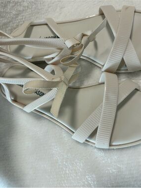 Melissa / Jason Wu Cream Strappy Bow Flat Sandals